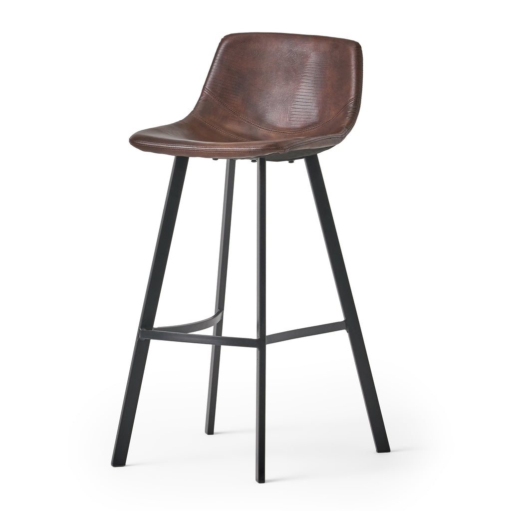 Set of 2 30' Dax Faux Leather Barstool Brown - Grand Goldman Shop