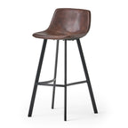 Set of 2 30' Dax Faux Leather Barstool Brown - Grand Goldman Shop