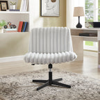 Blynn Adjustable Swivel Criss Cross Chair, Wide Seat Office Chair Vanity Chair, Gray - Grand Goldman