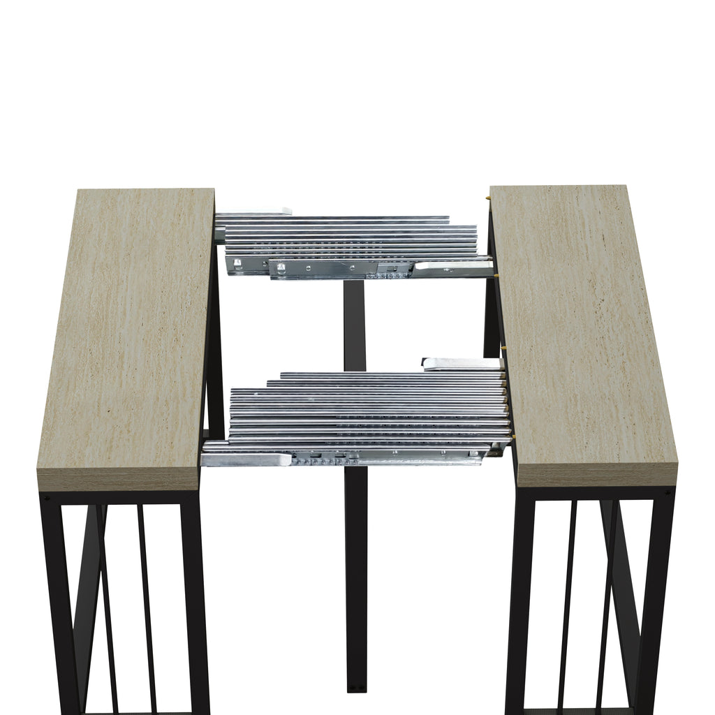 23.62'- 118'Modern Extendable Dining Table,Seats 2-10 People,,Space-Saving Wood Dining Table for Kitchen/Dining Room/Living Room,Perfect for Family Gatherings/Parties(Ancient White) - Grand Goldman Shop