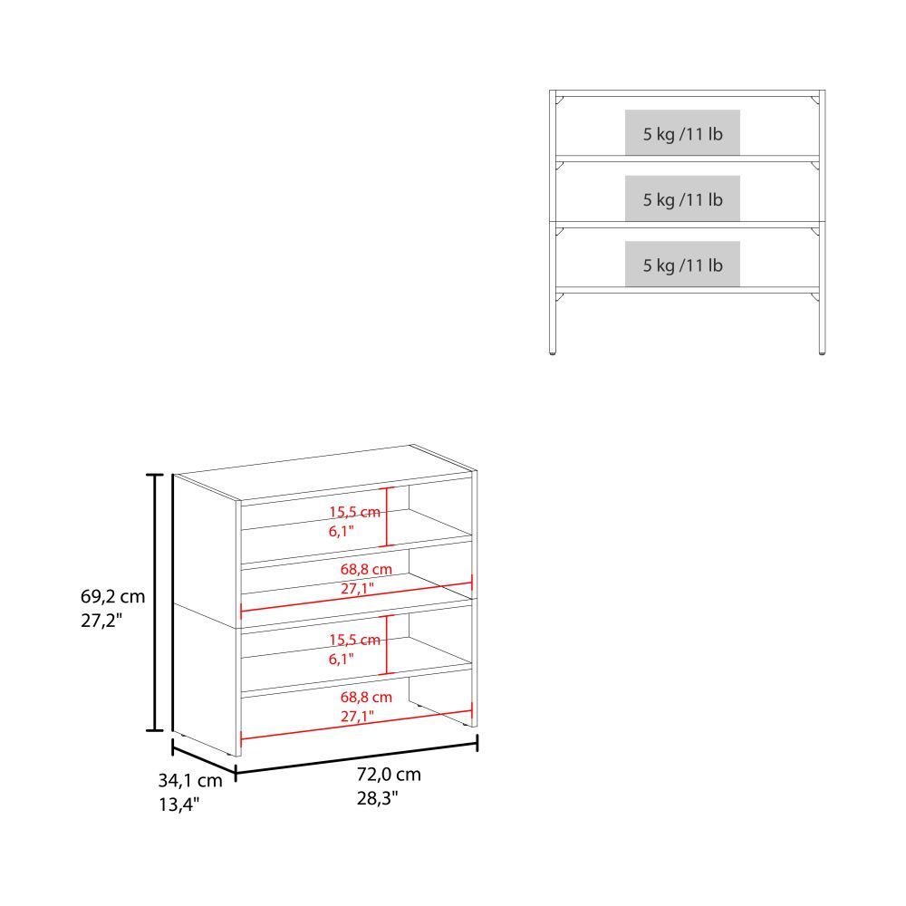 FM FURNITURE Berlin Shoe Rack with Open Shelves,  Ideal for Modern Home Spaces, White - Grand Goldman Shop
