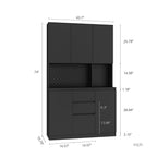 74' Freestanding Kitchen Pantry Cabinet Cupboard with 6 Doors,3 Shelves and 2 Drawer,Versatile Wardrobe & Kitchen Cabinet,Craft Storage Cabinet,Laundry Room Storage for  Kitchen (Black) - Grand Goldman Shop