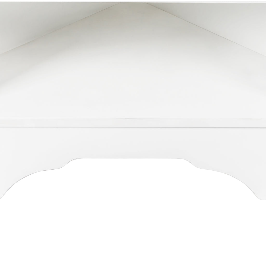 Minimalist Corner Hall Tree with Shoe Bench, Versatile Entryway Coat Rack with 4 Hooks, Corner Cabinet with Adjustable Shelf for Hallway, Living Room, White, 29.5''W*71.6''H (OLD SKU: N721P189665K) - Grand Goldman Shop