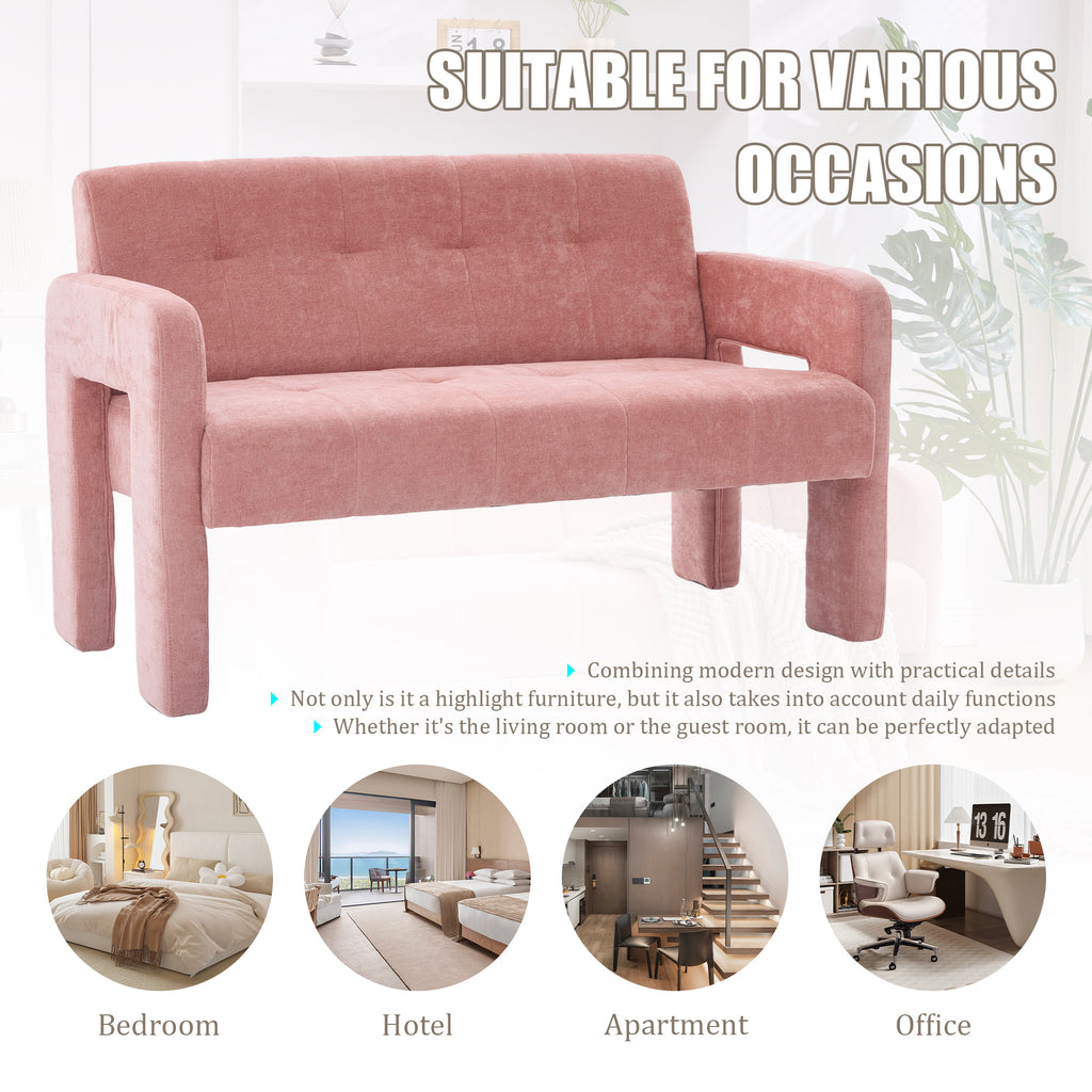 Nordic Modern Double Armchair Living Room & Bedroom Compact Upholstered Sofa Leisure Sofa Comfortable Seating with Dual Armrests Can be paired with a single chair - Grand Goldman Shop