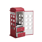11.5' Tall Leather Jewelry Box, British Telephone Design, Burgundy Red - Grand Goldman Shop
