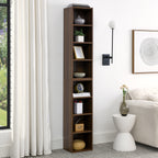 8-Tier Media Tower Rack, CD DVD Slim Storage Cabinet with Adjustable Shelves, Tall Narrow Bookcase Display Bookshelf for Home Office,Multi-functional double-decker bookcase - Grand Goldman Shop