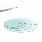 Clear 20' Round Tempered Glass Table Top with Flat Polished Edge, 1/4' Thick - Grand Goldman Shop