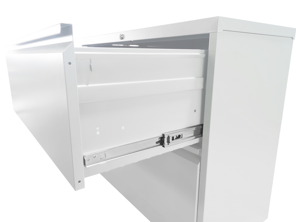 5 Drawer Metal Lateral File Cabinet , White Filing Cabinet with Lock, Lockable File Cabinet for Home Office, Locking Metal Fi