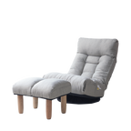 Japanese-Style  Gray with Metal Frame Adjustable Reclining Floor Chair – Tatami Lazy Sofa for Balcony or Bedroom - Grand Goldman Shop