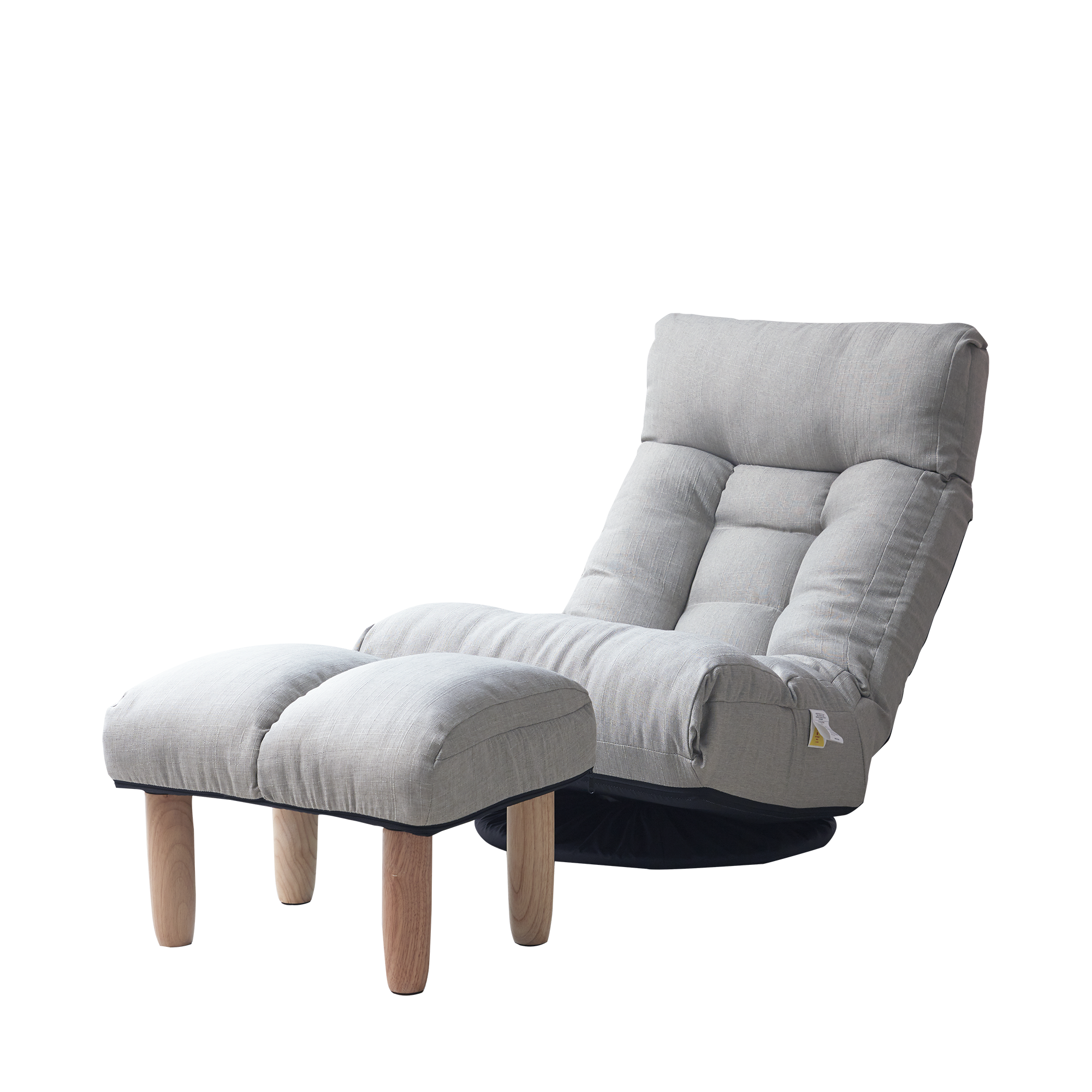 Japanese-Style  Gray with Metal Frame Adjustable Reclining Floor Chair – Tatami Lazy Sofa for Balcony or Bedroom - Grand Goldman Shop