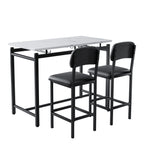 Kitchen Table Set, Dining Table and Chairs for 2, 3 Piece Dining Room Table Set with 2 Upholstered Chairs, Bar Dining Table Set for Small Spaces, Apartment, Breakfast, Pub, Rustic Black - Grand Goldman Shop