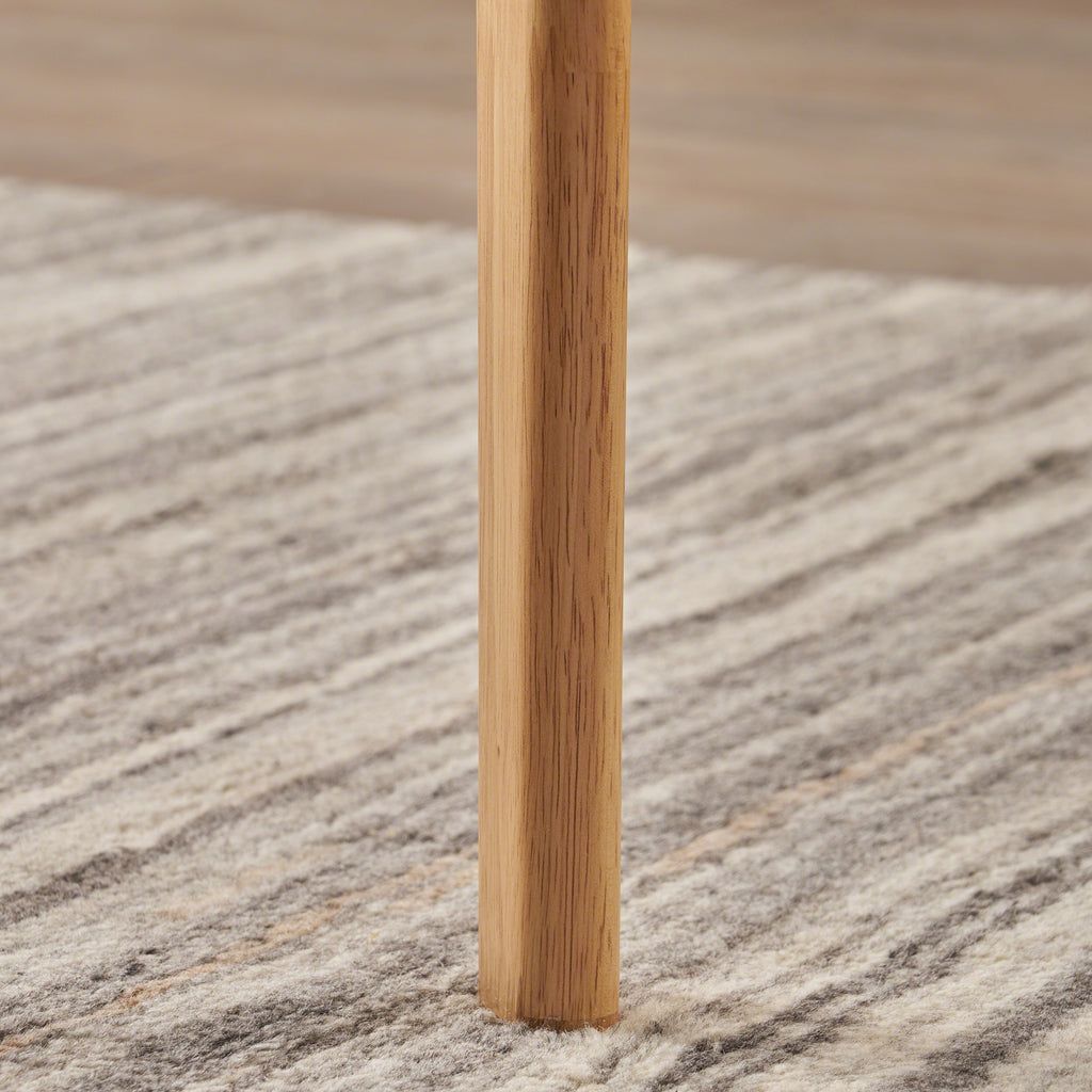 Mid-Century Dining Table, Rubberwood with Walnut Veneer, Natural Oak Finish, - Grand Goldman Shop