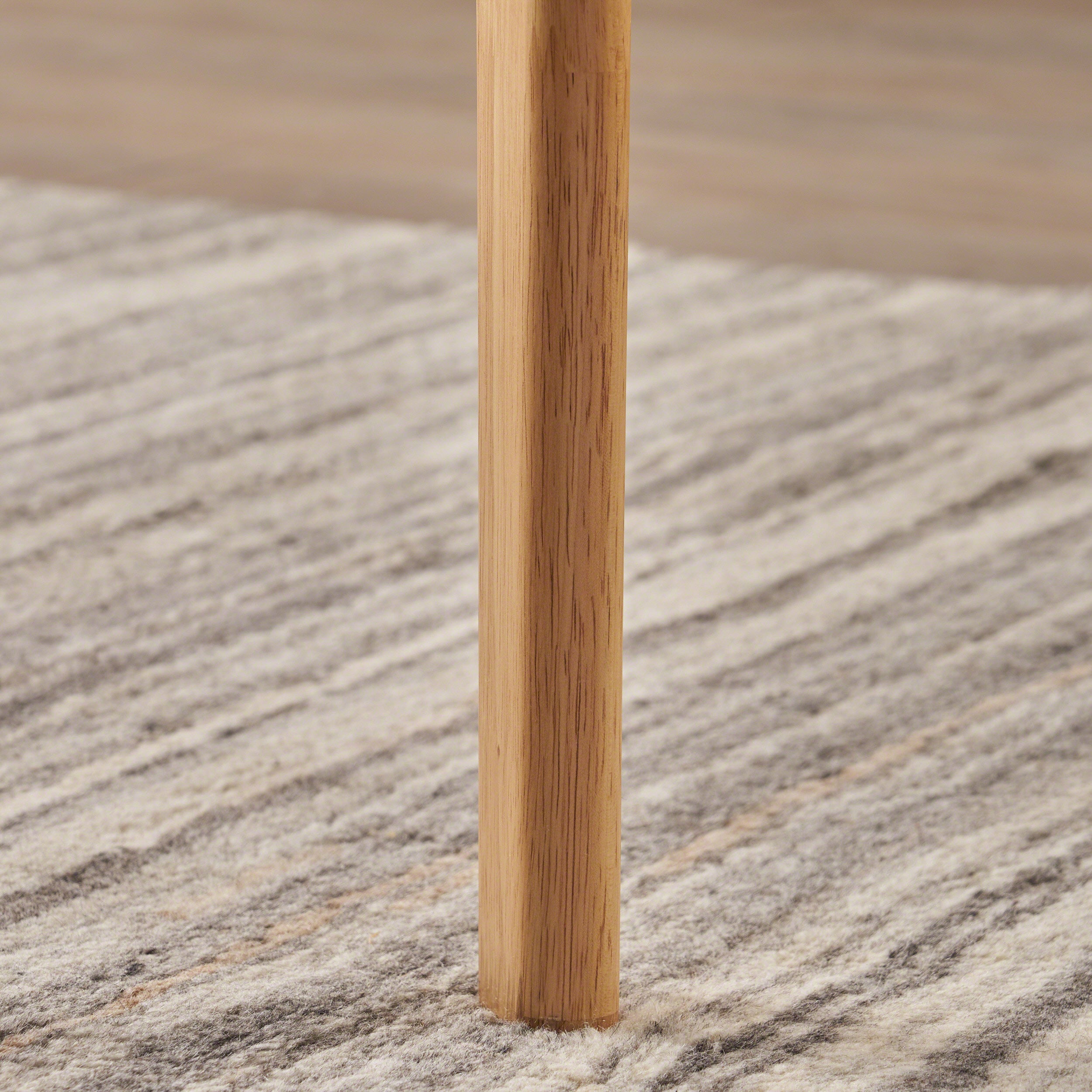 Mid-Century Dining Table, Rubberwood with Walnut Veneer, Natural Oak Finish, - Grand Goldman Shop