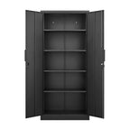 70-Inch Black 2-Door File Cabinet with Lock, 4 Adjustable Shelves, Heavy-Duty Steel Construction for Commercial and Home Offi
