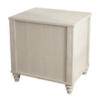 Fluted Nightstand, 21.65' Wide Side Table with 3 Drawers, Mid Century Modern Wood NightStand with Metal Handle, Wooden Bedside End Table for Bedroom, Living Room, Closet, Beige - Grand Goldman Shop