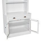 83.4'Tall Bookshelf, Modern Bookcase with 2 Glass Doors and 1 Drawer,Storage Bookcase with Open Shelves for Living Room,Home 