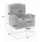 049-Teddy Fabric Rocking Chair With Packet Wood Legs,Dark Gray - Grand Goldman Shop