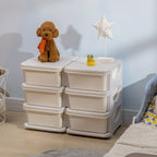 Qaba 3 Tier Kids Storage Unit, 6 Drawer Chest Toy Organizer Plastic Bins for Kids Bedroom Nursery Kindergarten Living Room fo