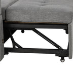 Modern L-shaped Convertible Sofa Bed with Storage, Cup Holders, USB Ports, Gray Chenille, 83.5' - Grand Goldman Shop