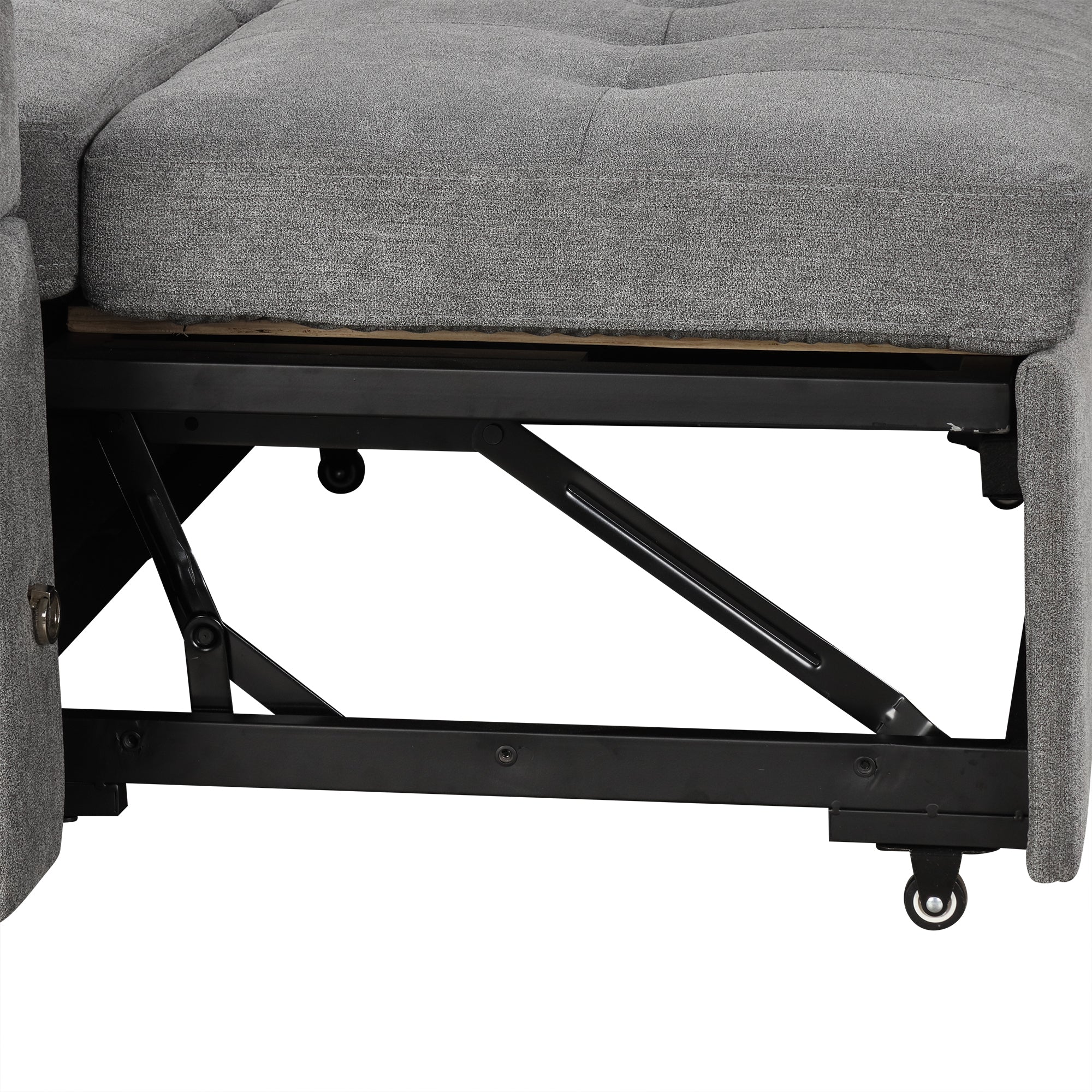 Modern L-shaped Convertible Sofa Bed with Storage, Cup Holders, USB Ports, Gray Chenille, 83.5' - Grand Goldman Shop