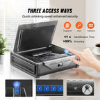 Gun Safe for Pistols, Biometric Gun Safe with Three Quick Access Ways of Fingerprints, Passwords and Keys, Handgun Safe for 2