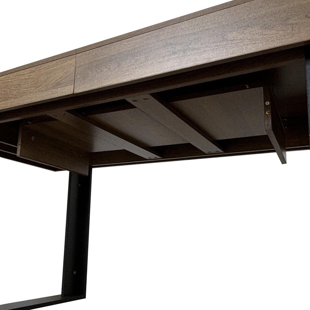 Rectangle extendable dining table for 6-10 people aged effect wood and black 160-200 cm - Grand Goldman Shop