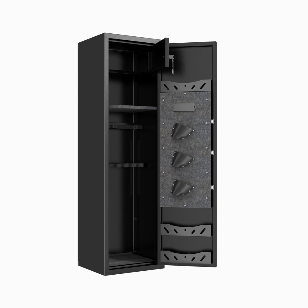 57' High Large Capacity Mechanical Gun Safe for Rifles & Handguns, Digital Password Lock, Built-In Independent Lock Box, Adju