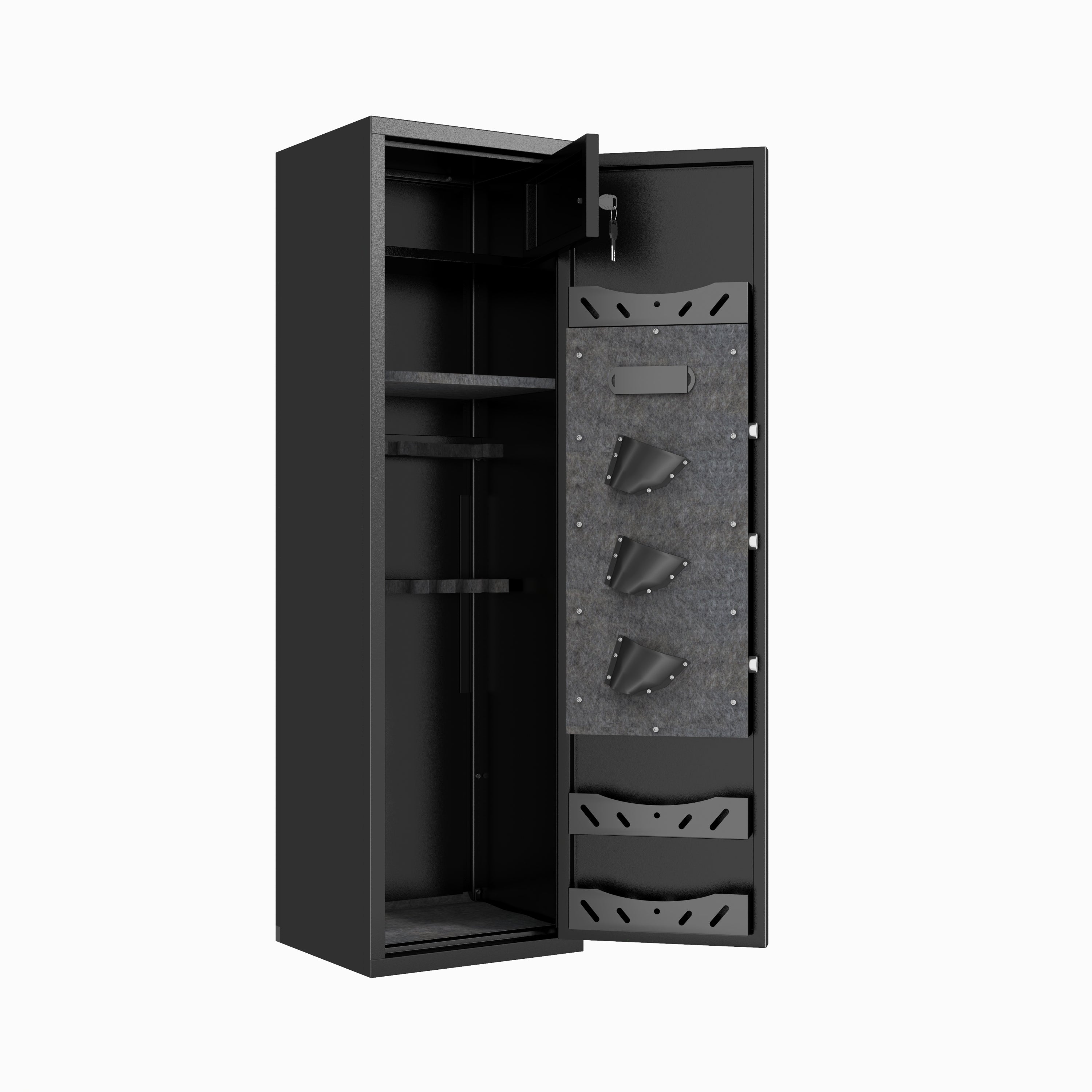 57' High Large Capacity Mechanical Gun Safe for Rifles & Handguns, Digital Password Lock, Built-In Independent Lock Box, Adju