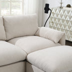 [VIDEO]96.5'' L-Shaped Sectional Sofa with Storage Ottoman and Pockets, Adjustable Phone Holder, USB Charger, Elephant Ear-Shaped Armrests, Comfy Seat for Living Room&Apartment, Chenille, 3 Colors - Grand Goldman Shop