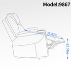 Up to 350 LBS Chenille Power Lift Recliner Chair, Heavy Duty Motion Mechanism with 8-Point Vibration Massage and Lumbar Heating, USB and Type-C Ports, Stainless Steel Cup Holders, Blue - Grand Goldman Shop