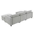 [VIDEO]86.5'' Chenille Modular Sectional Sofa with Storage Pockets, 5 Seat U Shaped Couch Set with Pillows,Free Combination,Modern Cloud Sofa with 2 Movable Ottoman for Living Room,Apartment,3 Colors - Grand Goldman Shop