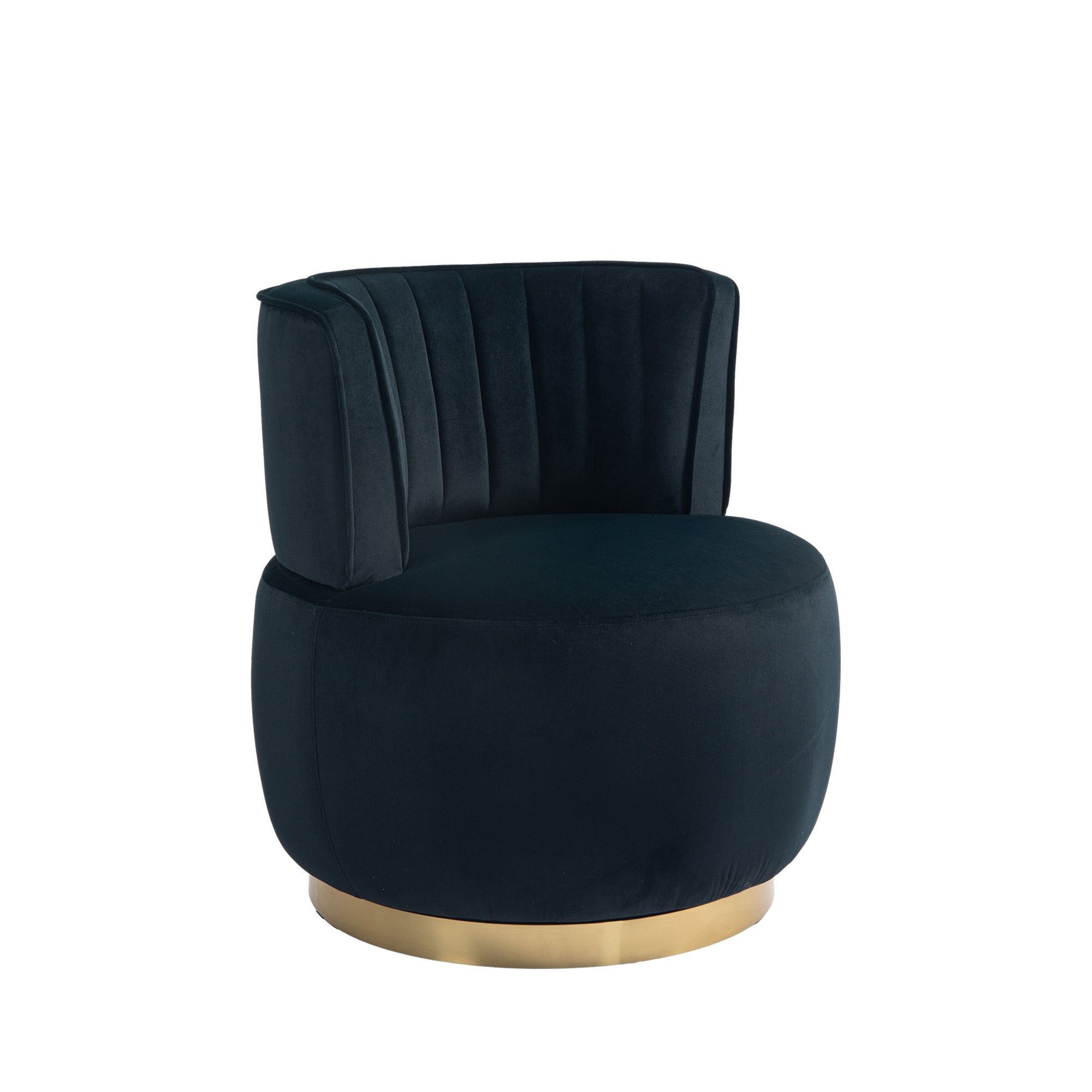 COOLMORE Swivel Barrel Chair, 360 Degree Round Armchair with Fluffy Velvet Upholstery for Living Room, Bedroom, Office - Grand Goldman Shop