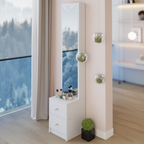 Simple Stylish Dressing Mirror Cabinet, Cosmetic Organizer Cabinet, Jewelry Cabinet, Extra Large Full Body Mirror, Multi Layer High Capacity Storage, 11.8' x 15.7' x 63', EPA, GCC, UL Certificate - Grand Goldman Shop