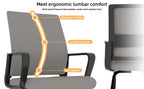 Minimalist Modern Office Chair with Metal Frame, Soft Comfort Mesh Backrest, Black+Gray, Polyurethane Cushion, Home & Office 