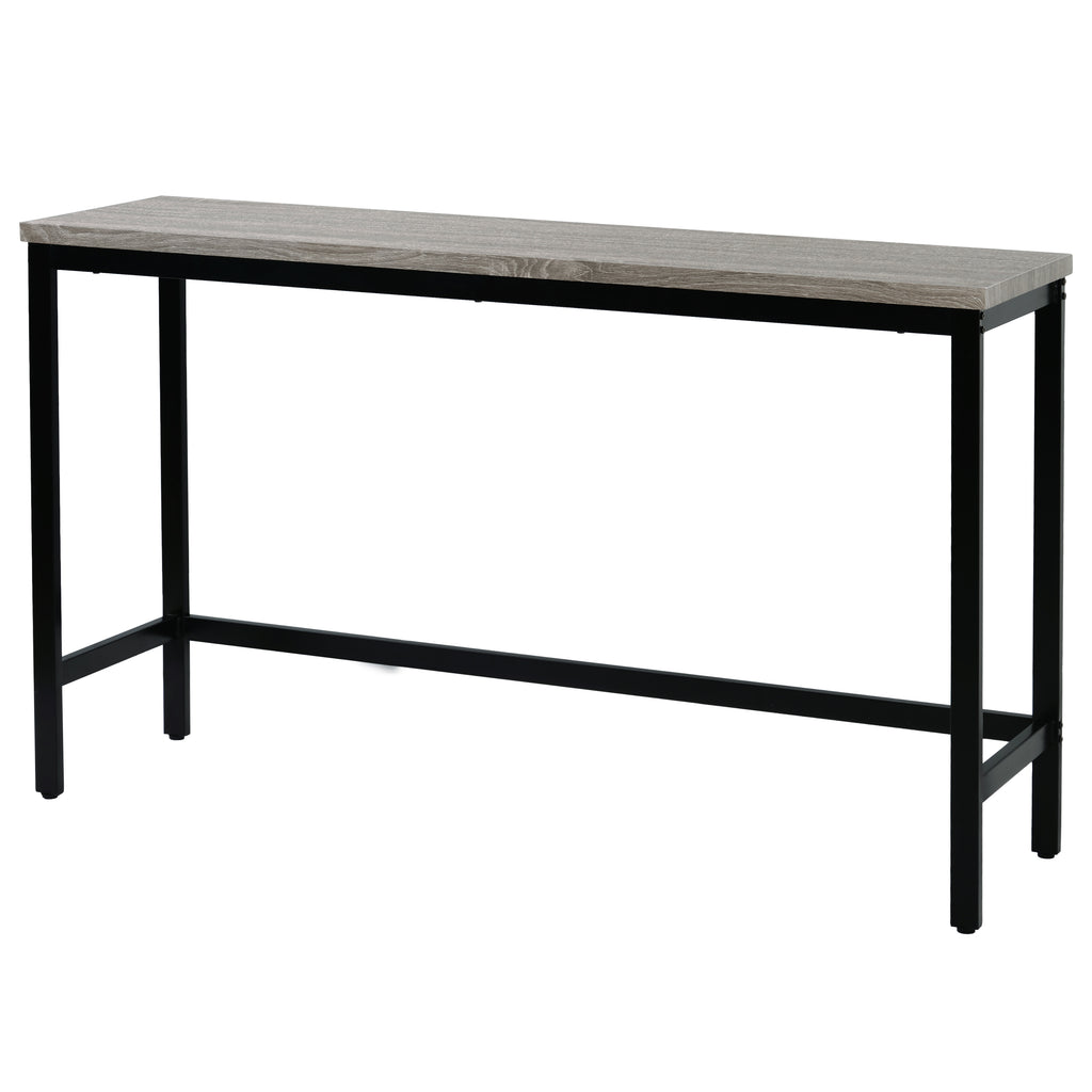 TOPMAX Counter Height Extra Long Dining Table Set with 3 Stools Pub Kitchen Set Side Table with Footrest, Gray - Grand Goldman Shop