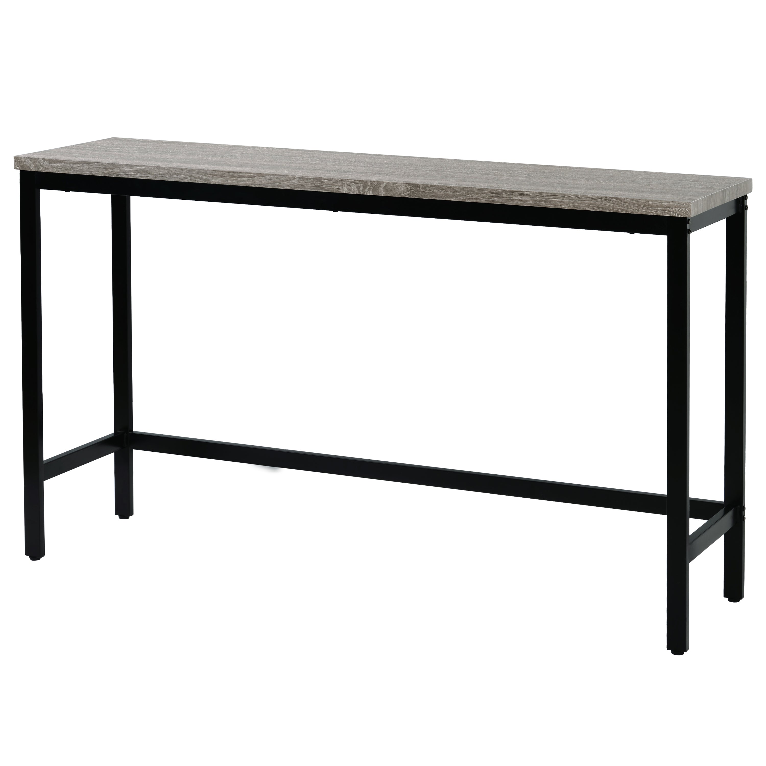 TOPMAX Counter Height Extra Long Dining Table Set with 3 Stools Pub Kitchen Set Side Table with Footrest, Gray - Grand Goldman Shop
