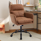 Brown PU Leather Office Chair with Adjustable Height, Suitable for Home and Office Use - Grand Goldman