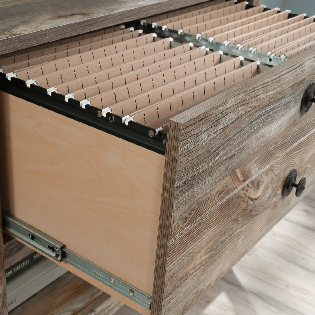 Lateral File with Rustic Style, Brown finish - Grand Goldman
