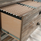 Lateral File with Rustic Style, Brown finish - Grand Goldman