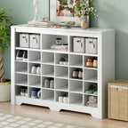 Sleek Design 24 Shoe Cubby Console, Modern Shoe Cabinet - Grand Goldman Shop