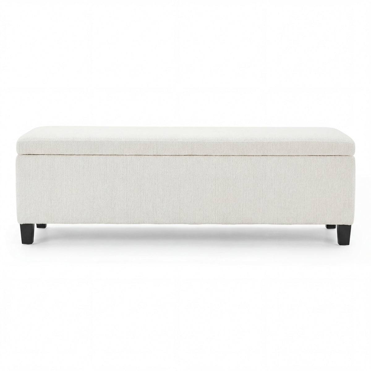 Indoor Textured Boucle White Storage Ottoman Bench - 50.98''L Upholstered Entryway Bench with Hidden Storage, 300lbs Weight Capacity for Living Room, Bedroom & Hallway - Grand Goldman Shop