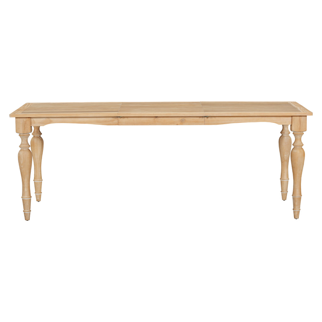 TOPMAX Vintage Traditional 82.7inch Extendable Dining Table with 23.6inch Removable Leaf, Natural - Grand Goldman Shop