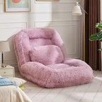 [NEW ARRIVED] [VIDEO PROVIDED] Human Dog Bed,Lazy Sofa,5-Position Adjustable Convertible,Floor Gaming Chair,bedroom, living room,Suitable for gaming, meditation,relaxation,Plush Fabric,Pink - Grand Goldman Shop