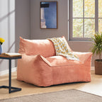 Allea Velveteen Bean Bag Chair with Armrests, Soft Velvet, Pink, 40x40x30 inches - Grand Goldman Shop