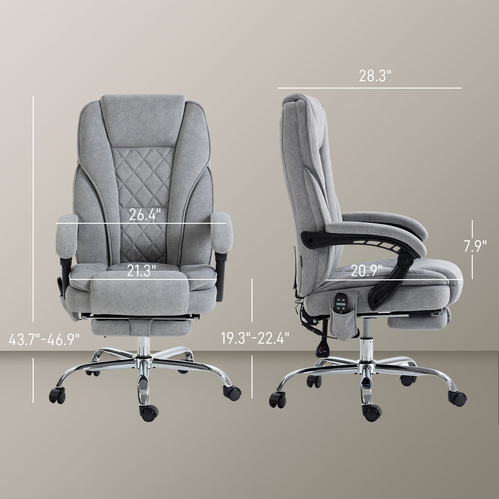 Heated Reclining Chair,Massage Office Chair with Adjustable Height,Footrest - Grand Goldman