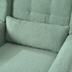 Modern Accent Chair,Teddy Fabric Living Room Chairs Comfy Reading Chair,Mid Century Accent Chair, Lounge Arm Chairs Armchair for Living Room Bedroom (Light Green) - Grand Goldman Shop