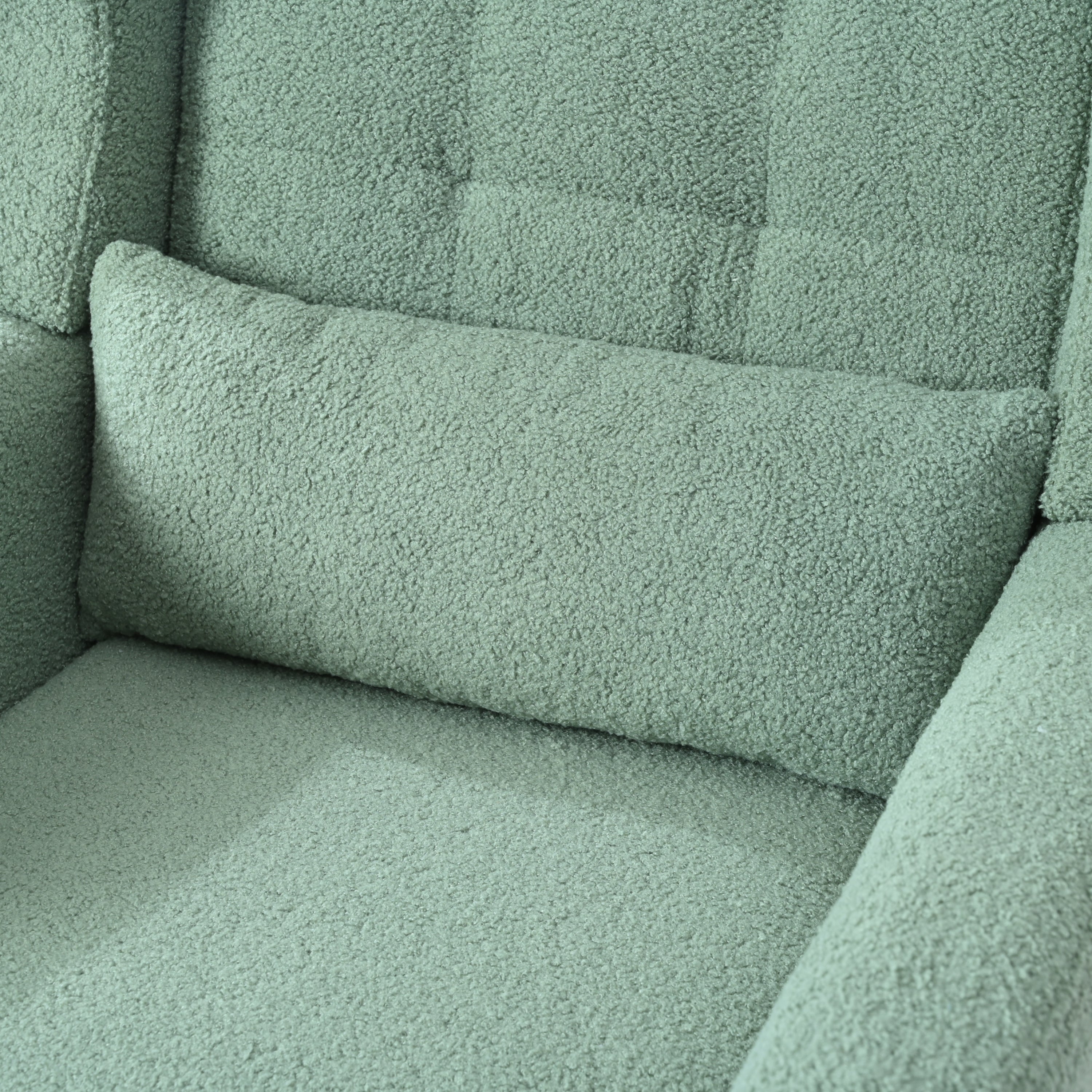 Modern Accent Chair,Teddy Fabric Living Room Chairs Comfy Reading Chair,Mid Century Accent Chair, Lounge Arm Chairs Armchair for Living Room Bedroom (Light Green) - Grand Goldman Shop