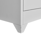 Metal Broom Closet, Garage Storage Cabinet, Tool Chest Bathroom Cabinet with Locking Doors and Wheels, Tall Utility Cabinet w