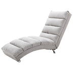 Light Grey Linen Massage Chaise Lounge Indoor with Remote Control, Ergonomic Electric Massage Lounger with 5 Modes - Grand Goldman Shop