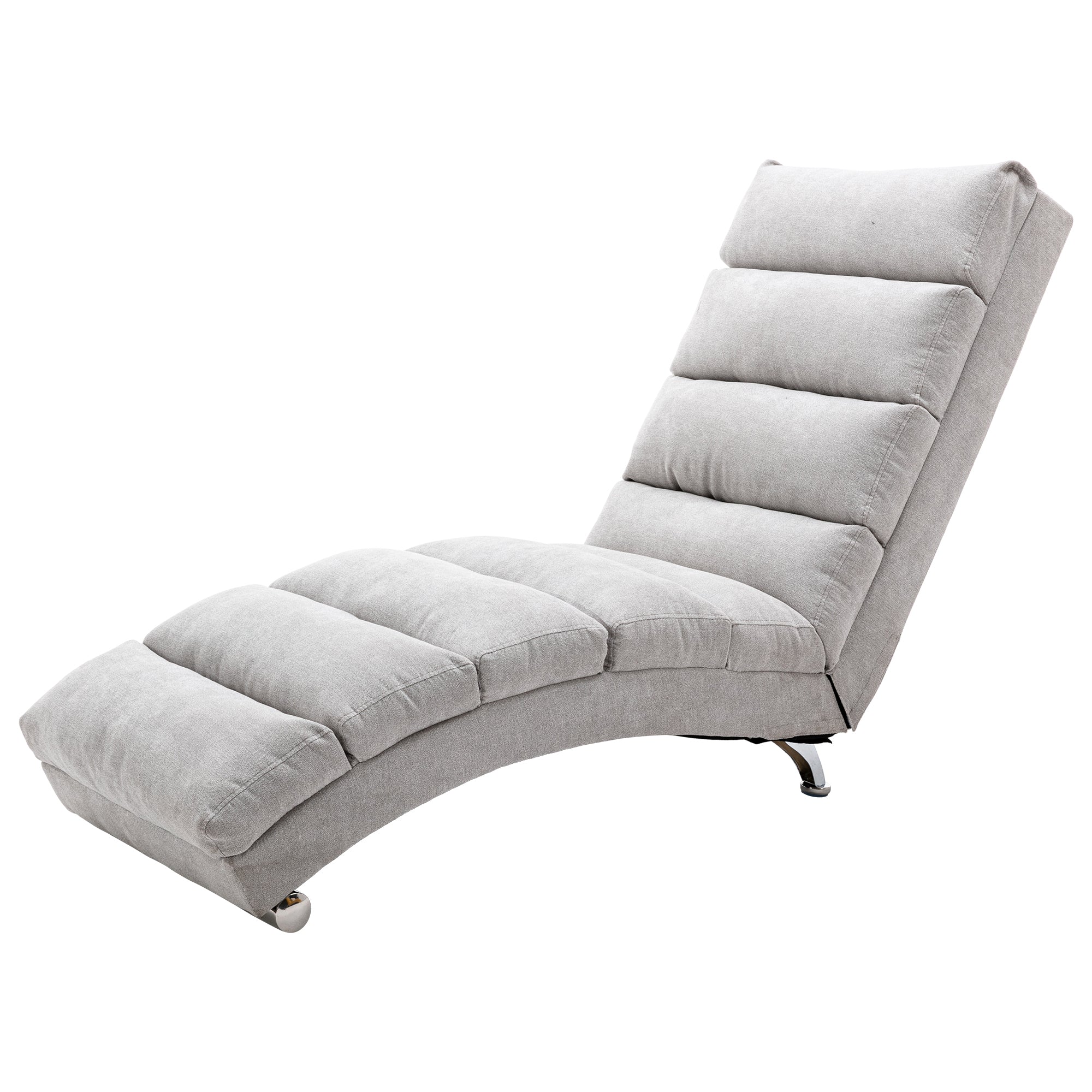 Light Grey Linen Massage Chaise Lounge Indoor with Remote Control, Ergonomic Electric Massage Lounger with 5 Modes - Grand Goldman Shop
